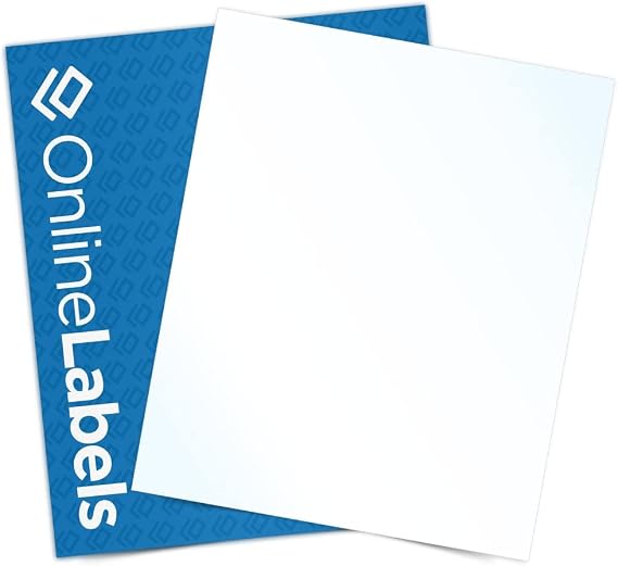 8.5 x 11 Crystal Clear Gloss Sticker Paper (Inkjet Printers Only) - 10 Sheets - Full Sheet Labels - OnlineLabels