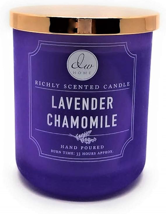 DW Home Lavender Chamomile Medium 1 Wick Hand Poured 9.21 oz Purple Candle