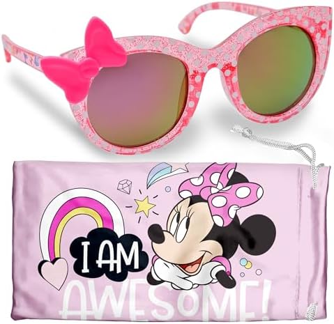 Minnie Mouse Sunglasses for Toddler Girls wt Soft Case - Disney World Accessories for Trip - Disney Gifts for Kids
