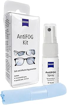 ZEISS Fog Defender System Anti-Fog Spray for Glasses 1 Spray Bottle and 1 Microfiber Cloth