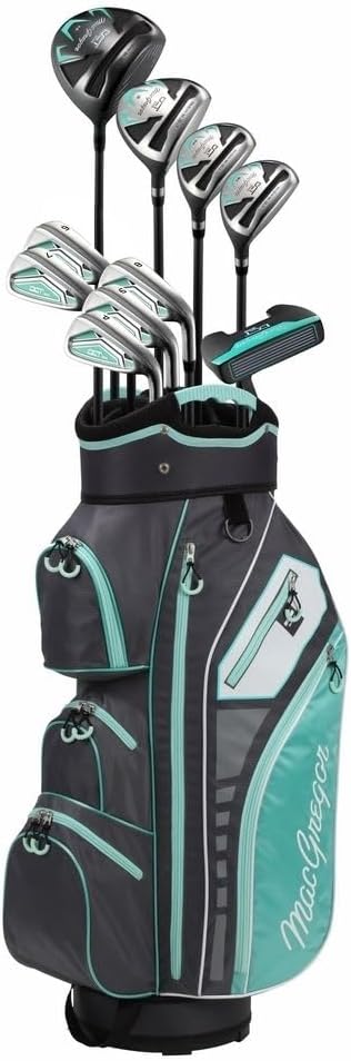 MacGregor Golf Women's DCT3000 Premium Graphite Irons Graphite Woods Golf Club & Cart Bag Package Set Men Right Handed Navy/White