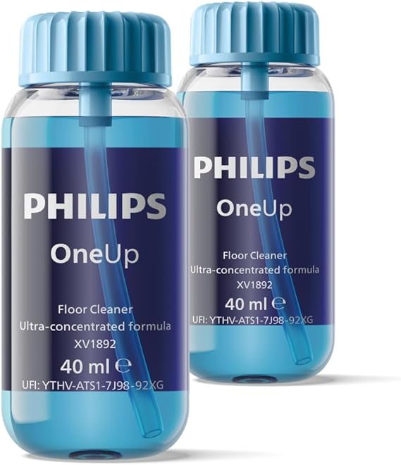 Philips OneUp Zemin Temizleyici – Elektrikli Mop Performansını Optimize Eder, Kolay ve Hassas Dozlama Sağlar, 40 Kullanıma Kadar Ultra Konsantre, 3 Deterjan Şişesini Değiştirir (XV1892/02)