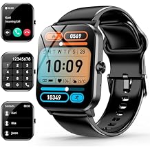 Smart Watch, 1.85" Smartwatch for Men Women (Answer/Make Call), Heart Rate, Sleep Monitor, Pedometer, Activity Tracker, IP68 Waterproof Fitness Watch for Android iOS (Black)