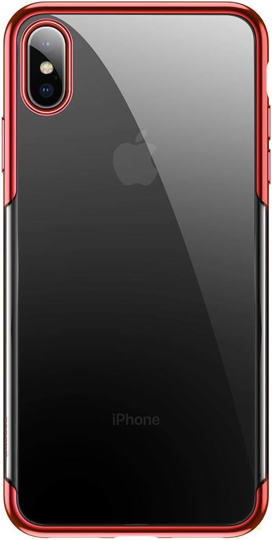 Baseus Glitter, iPhone XS Max Cep Telefonu Kılıfı, Şeffaf/Transparan, Kırmızı
