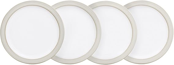 Denby 375041103 Natural Canvas Plate Set, Cream, Small, Set of 4