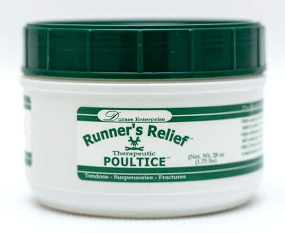 RUNNER'S RELIEF Therapeutic Poultice Tightener | Treatment for Bowed Tendon Injury | Natural Soothing Clay for All Horse | Horse Health All Breeds | use on Tendons, Ankles, Hooves, Ligaments