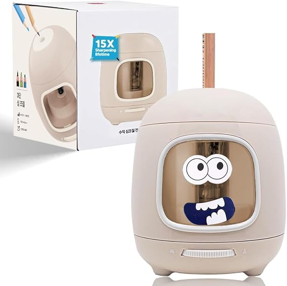 Electric Pencil sharpener,,Battery/2A USB Powered,5000 Times for Blade,Suitable for 6.5-8mm Pencil Sharpener,Automatic Pencil Sharpeners for Kids,School, Home, Office, Classroom (Grey)