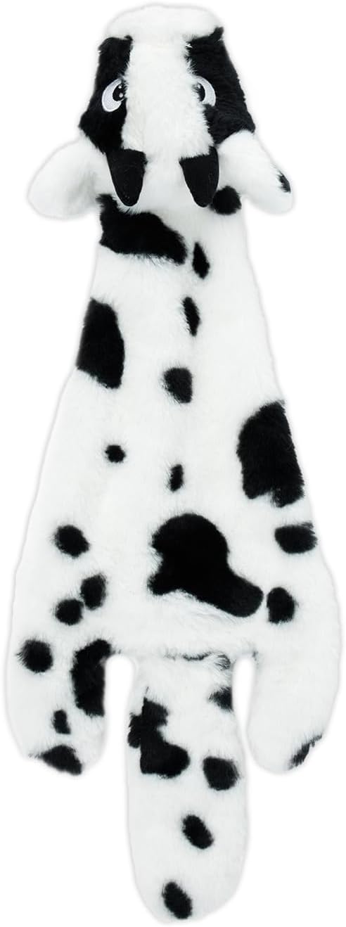Best Pet Supplies 2-in-1 Stuffless Squeaky Dog Toy - Cow, Large