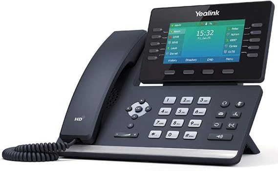 Yealink T54W IP Phone, 16 VoIP Accounts. 4.3-Inch Color Display. USB 2.0, 802.11ac Wi-Fi, Dual-Port Gigabit Ethernet, 802.3af PoE, Power Adapter Not Included (SIP-T54W) (Pack of 5)