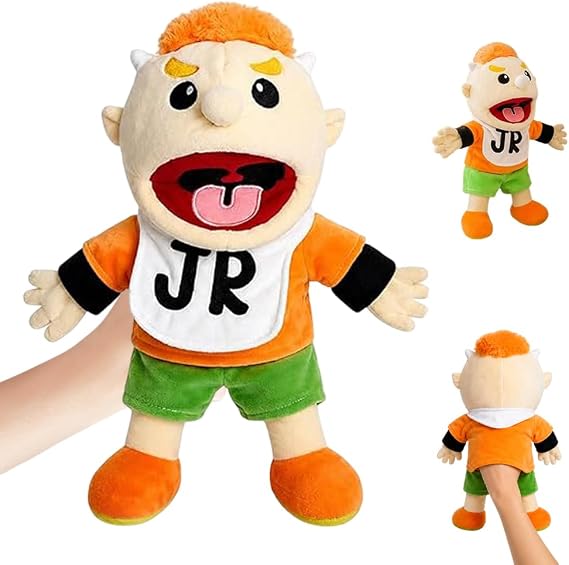Jeffy Puppet Plush Toy Doll, 40CM Jeffy Hand Puppets with Working Mouth, Soft Hand Puppets Family Toys for Girls Boys kids Gift