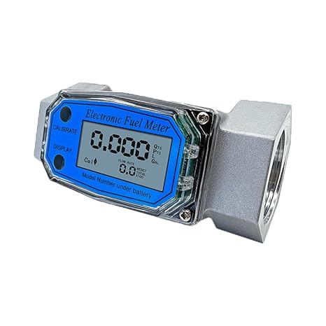 Turbine Flow Meter -1.5 Inch Fuel Flow Meter,Aluminum Alloy Flowmeter Turbine Flow Meter for Measure Diesel Kerosene and Water