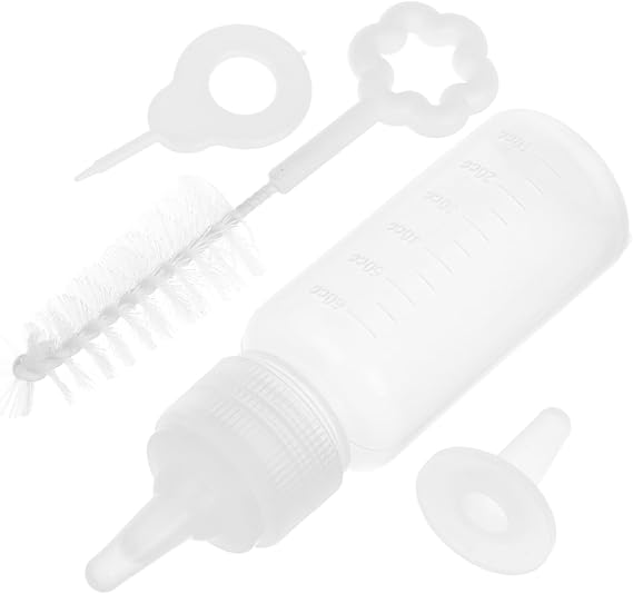 BESPORTBLE 1set Pet Nursing Bottle Kit for Kittens and Puppies Replaceable Nipples Easy to Portable and Feeding Tool