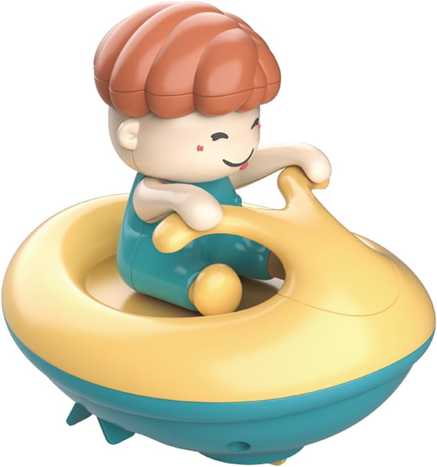 Windup Yacht Bath Toy, Funny Bathtub Speed Boat Toy Clockwork Ski Jet Ship Toy Speedboat Tub Toy Yacht Water Toy for Boys and Girls Yellow