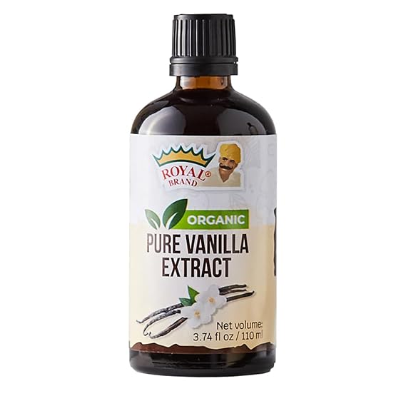 Pure Vanilla Extract / Organic / 3.74 fl oz. / 110 ml / Glass Bottle for Better Quality / Pure Vanilla Extract for baking / sugar free