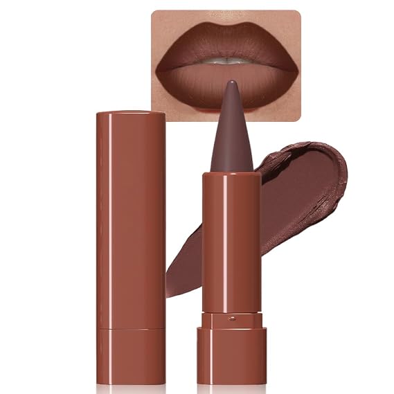 BINGBRUSH Dark Brown Lip Liner, 2in1 Lip Liner and Lipstick,Matte Lipstick