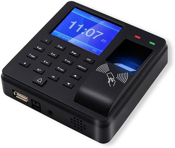 Enterprise Fingerprint Attendance Machine with 1000 Fingerprint Capacity Time Clock Recorder System for Small Business Office with PIN Code Card for ACCESS Anti-Theft Alarm USB Data Export