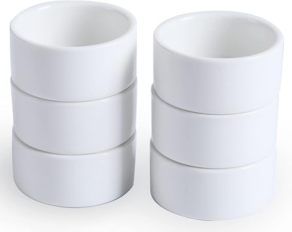 1 oz Mini Porcelain Ramekins Set of 6 (White)