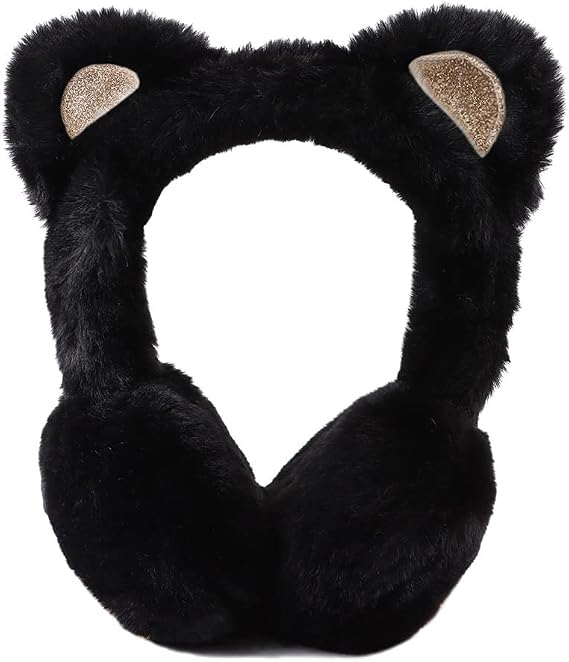 Peecabe Winter Kids Earmuffs Warm Girl Ear Muffs For Toddler with Cat Ears