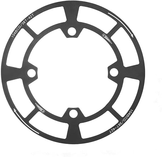 104BCD Aluminum Chainring Guard For Mountain Bike Cranksets Disc Protector Compatible With 32T 34T 36T Single Chainring Oil Resistant(Black-38T-42T)