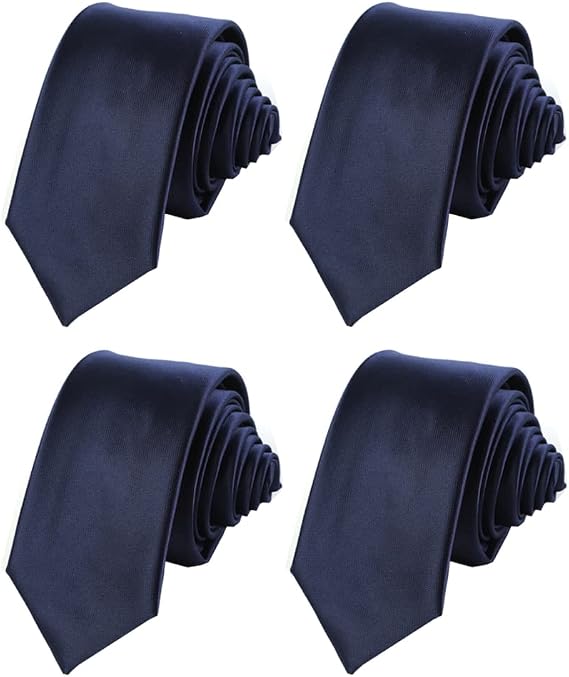 Skinny Neckties Ties for Men 2.3 inch Slim Neck Tie Solid Color Classic Wedding Business