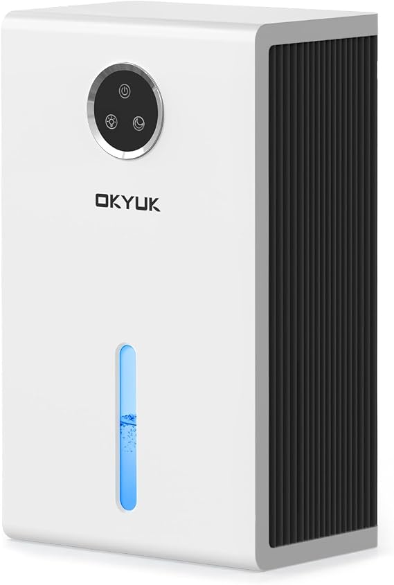 OKYUK Dehumidifier, 95 oz dehumidifiers for home,1000 sq. ft Dehumidifiers for Bedroom with 7 Colors LED Light, Ultra Quiet & Auto Shut off dehumidifiers for basements Ideal for RV, Bathroom, Bedroom
