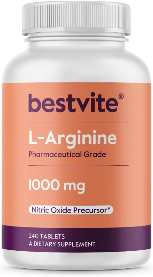 BESTVITE L-Arginine 1000mg per Tablet (240 Tablets) - Pharmaceutical Grade