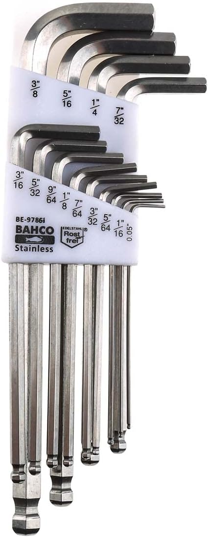 Snap-On Tools Co., Ltd. BAHCO BE-9786I Hex Wrench Set, Inch Size, 13 Pieces