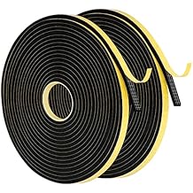 Weather Stripping Door Seal, 2 Rolls 1/4in Wide x 1/8 Thick Seal Strip,Closed Cell Single Sided Adhesive Foam Seal Tape for Door and Window Insulation,Total 32FT