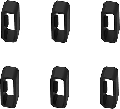 6-Pack Replacement Fastener Ring for Garmin Vivosmart HRHR Bands, Silicone Connector Security Loop for Garmin VivosmartVivosportVivoactive 4SVivomove 3SVenu 2sBlack-6pcs