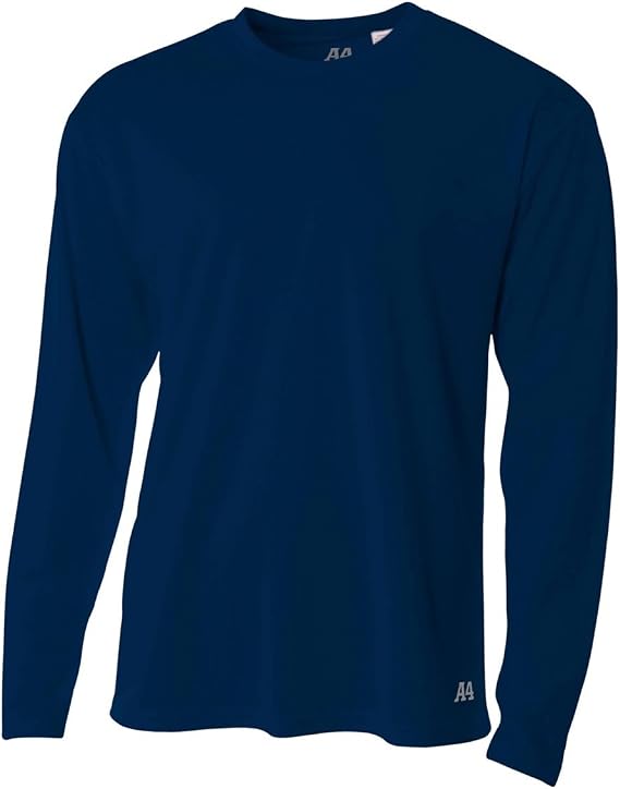 A4 Men's Long Sleeve Birds-Eye Mesh Crew