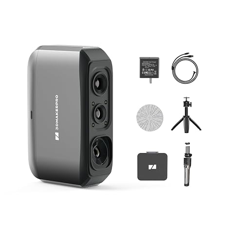 3DMakerpro 3D Scanner Moose Lite, Medium-Format 3D Scanners for Printing, NIR Light Source, Up to 0.05mm Accuracy, Mono Texture Scanning