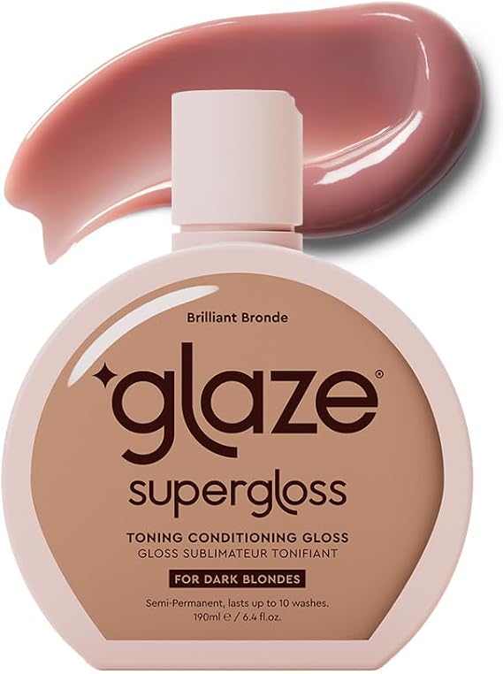 Glaze Supergloss Color Conditioning Gloss – Hydrating Semi-Permanent Colour Hair Gloss & Shine Boost – Colour Depositing Mask - Cruelty-Free – 190ml - Brilliant Bronde - Dark Blonde to Light Brown