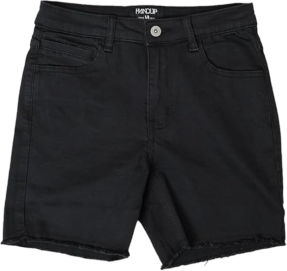 Handup Athletic Jean Short - JORT - 4-Way Super Stretch 5.5" Inseam Denim Short - Athletic Shorts - Breathable Lightweight Denim (US, Alpha, Medium, Regular, Regular, Pure Black)