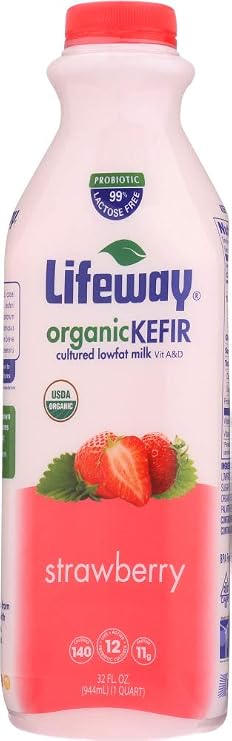 (NOT A CASE) Organic Kefir Strawberries 'n Cream Cultured Lowfat Milk Smoothie
