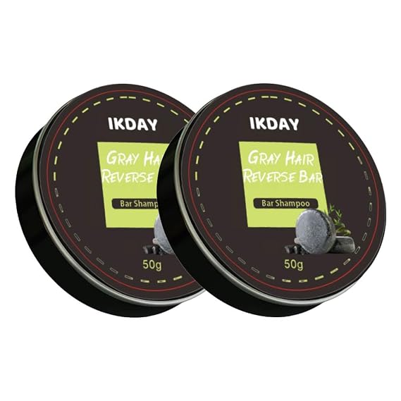 Gray Hair Reverse Bar - Darkening Shampoo Bar Black Soap |Grey Reverse Hair, Gray Hair Coverage Soap, Sulfate-Free & Vegan Formula for Men & Women (2 Pack)