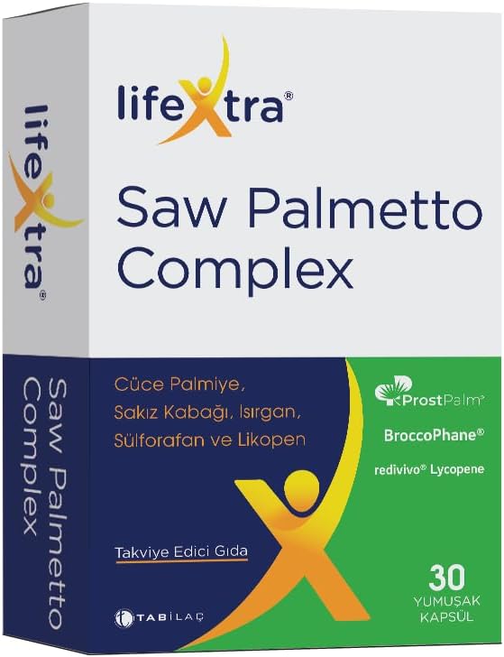 Lifextra Saw Palmetto Complex 30 Soft Capsule Dwarf Palm Gum Pumpkin Nettle Sulforaphane Lycopene