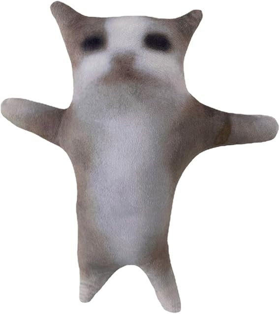 Cat Plush-Toy - 30 Cm, Grey,Cute- Stuffed Animal - Adorable Anime Design - Soft and Cuddly Perfect Christmas, Halloween, or New Year's Gift - Great Companion