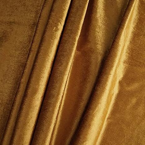Velvet Gold Fabric by The Yard, 65" Wide x 5 Yards Velvet Fabric Roll for Furniture Upholstery and Drapery, Wedding Dress Decoration DIY Crafts