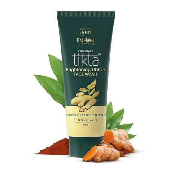 N.aat Hab.it Ubt.an Face Wash, Fresh Daily Tikta For Men & Women, Skin Brightening With Activated Wild Turmeric, Suitable For All Skin Types, Chemical & Sulphate Free, 100g