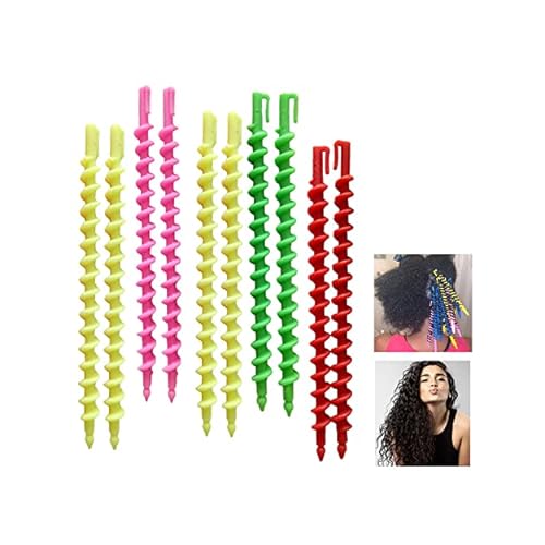 VinBee 56 Pcs Spiral Hair Rods for Natural Hair - Barber Hairdressing Rollers and Plastic Salon Kit for Women and Girls