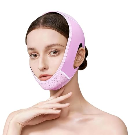 V Line Lifting Mask Reusable Double Chin Mask - Jawline Shaper & Chin Mask for Sleeping Purple