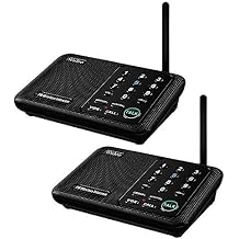 Wuloo Intercoms Wireless for Home 1 Mile 5280 Feet Range 10 - Channel, Wireless Home Intercom System for House Business Office, Room to Room Intercom, Home Communication System 2 Packs, Black