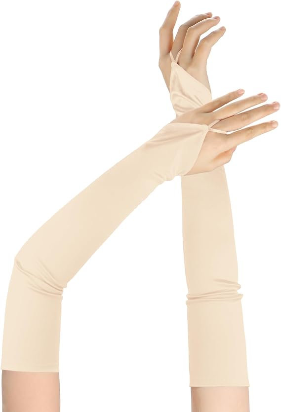 Fingerless Gloves Women Opera 1920s Long Gloves Satin Wedding Gloves Costume Tea Party Gloves Elbow Length Gloves