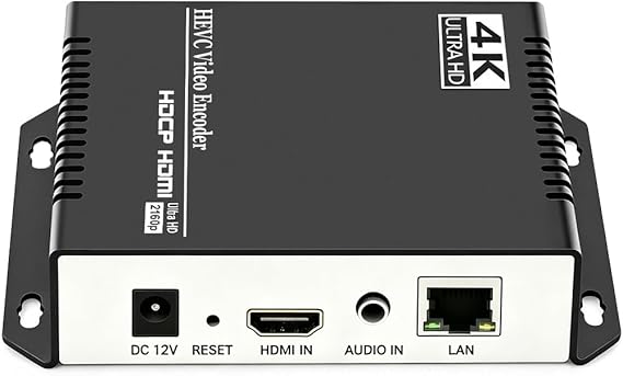 H.265 H.264 4K HDMI to IP Network Video Encoder, 1080P HD Video Audio Encoder Supports RTSP RTMPS UDP HLS SRT HTTP WebRTC ICECAST, for IPTV, Live Streaming, YouTube, Facebook, OBS, ONVIF NVR, etc.
