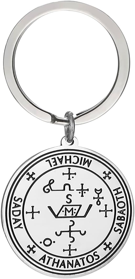 Seal of Archangel Michael Pendant Necklace Keychain for Men Saint St. Michael 7 Archangels Sigil of Archangel Michael