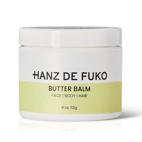 Hanz de Fuko Butter Balm - Use for Face, Lips, Beard, Hair, Body, Dry Skin & More Nourishing Botanical Moisturizer, Helps Soothe & Repair w/Shea Butter & Avocado Oil 4 oz