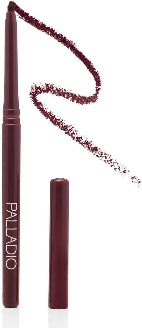Palladio Retractable Waterproof Lip Liner High Pigmented and Creamy Color Slim Twist Up Smudge Proof Formula with Long Lasting All Day Wear No Sharpener Required, Black Berry