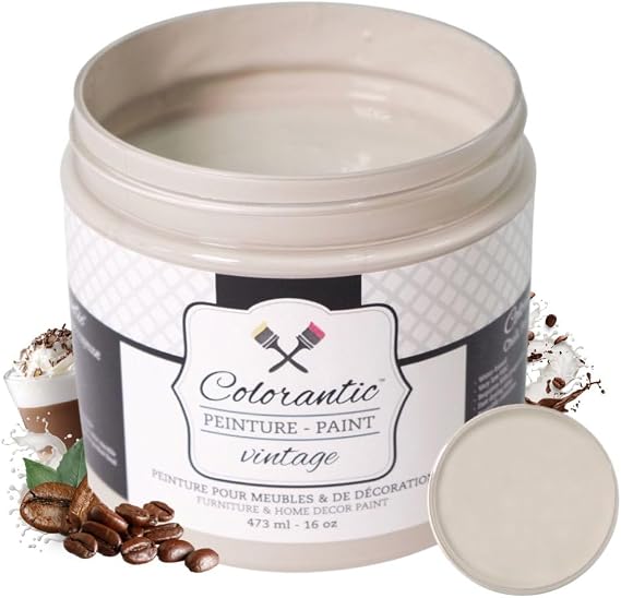 Colorantic | CAPPUCCINO Chalk Paint for Furniture DIY- Multi-Surface Craft Paint | LIGHT COFFEE Decorative Painting for Wood (16 oz)
