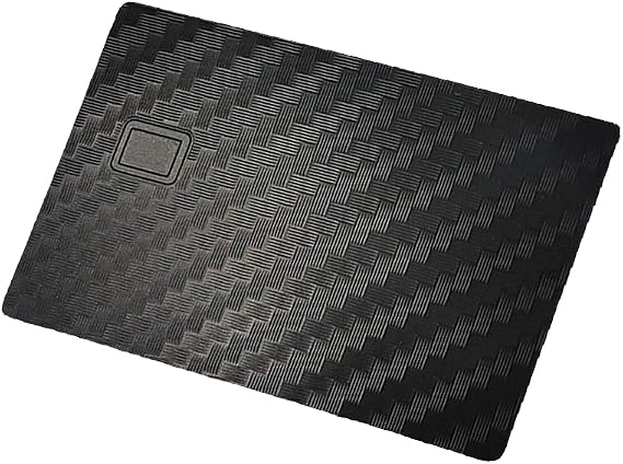 Stainless Steel Blank Metal Card with 4442 Chip Slot - Laser Printable, Carbon Fiber Texture Surface, Scratch-Resistant & Anti-Fingerprint-CR80 Credit Card Size