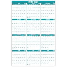2026-2027 Wall Calendar - Yearly Wall Calendar 2026 with Julian Date, Jul 2026 - Jun 2027, One Page for Organizing, Premium Thick Paper, Vertical, Gift Pocket, 34.8" x 22.8" (Open)